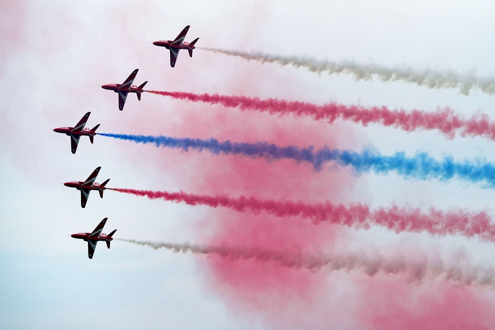 The elite RAF pilots will be showing off their precision formation flying and split-second synchronised stunts (Owen Humphreys/PA)