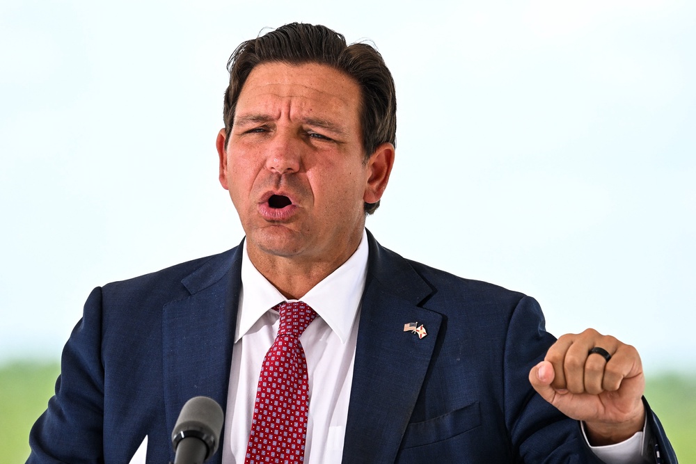 DeSantis and President Donald Trump said the detention center was critical to Republican efforts to return people in the country illegally back to their home countries (Chandan Khanna/ AFP via Getty Images)