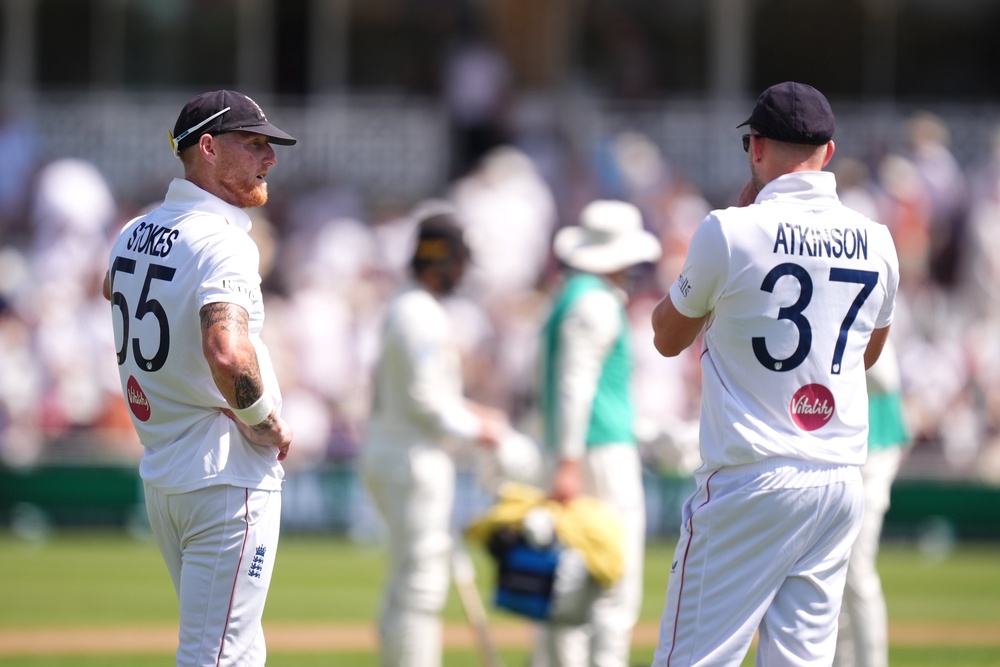 Ben Stokes (left) and Gus Atkinson were recalled for England’s third Test (Mike Egerton/PA) (PA Wire)