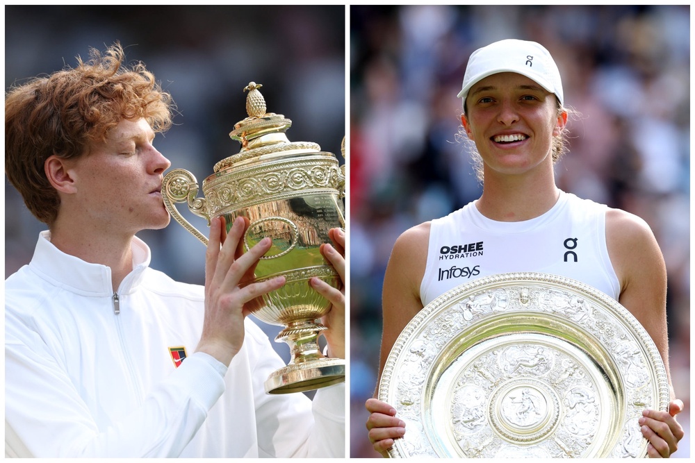 Jannik Sinner and Iga Swiatek won £3m each for lifting the singles titles in 2025; prize money for the champion has increased to £3.6m (Getty)