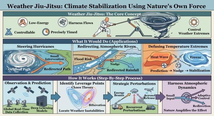 Conceptual illustration of ‘weather jiu-jitsu’ (Qin Huang, Moyan Liu, Upmanu Lall)