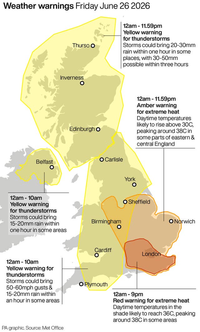Image from: Thunderstorm warnings in place across Scotland after hot weather