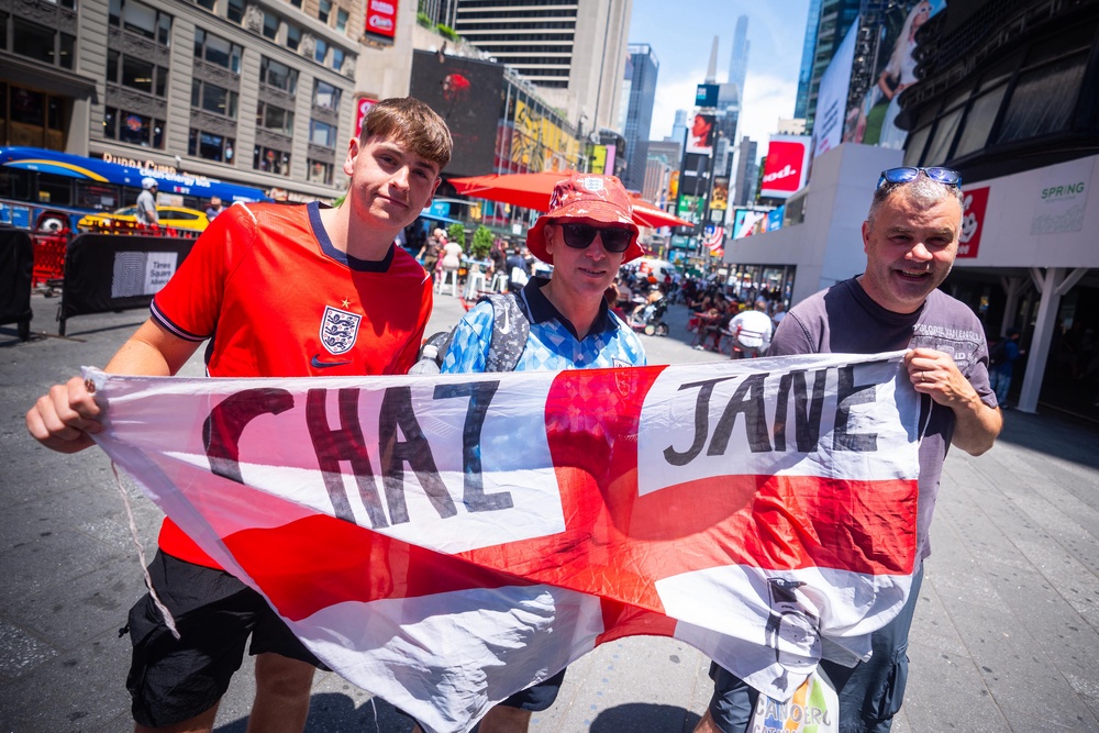 Charlie Dunne, 21, Damian Dunne, 56 and Chaz Walker, 56 have booked their tickets early (PA)