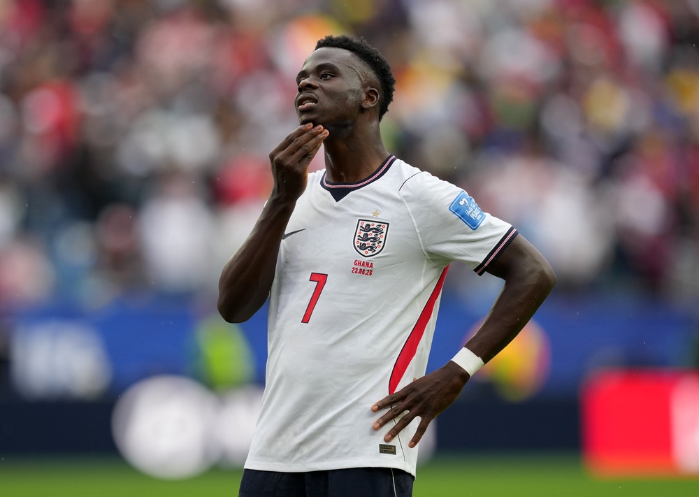 Saka has been battling with an Achilles problem and has only been a substitute in England's first two games (PA)