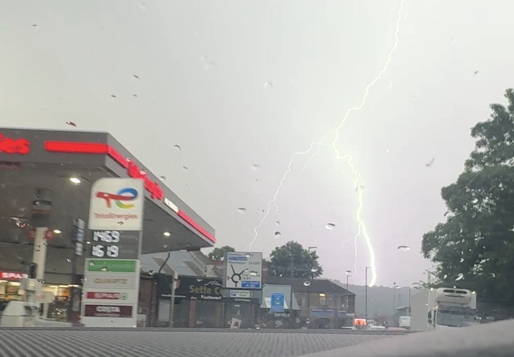 Screengrab taken from video of lightning over Hillsborough in Sheffield (Dave Higgens/PA) (PA Wire)