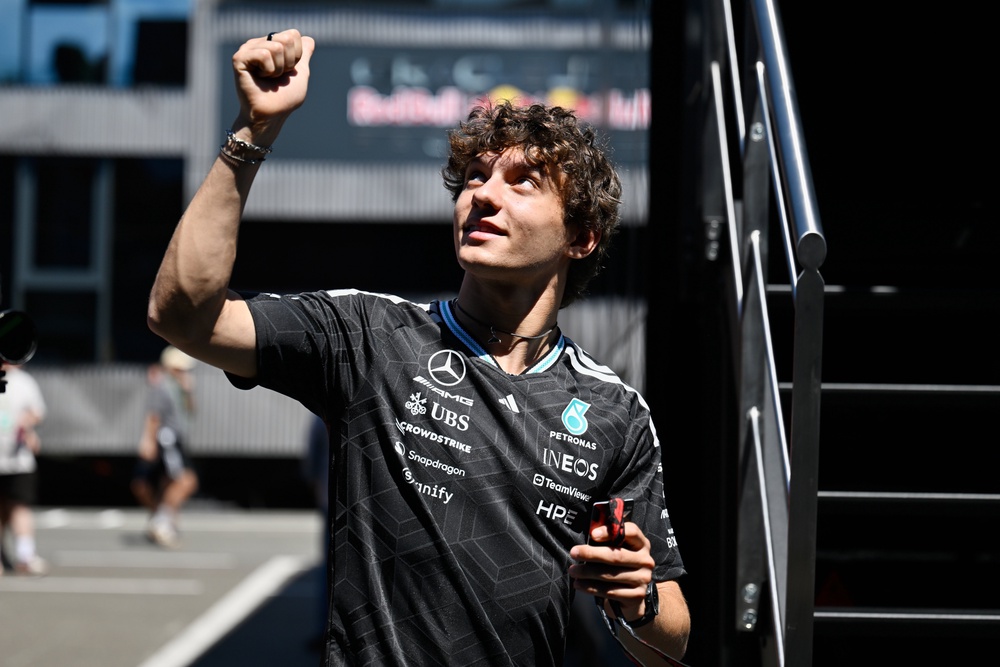 Mercedes driver Andrea Kimi Antonelli led the way in first practice (Denes Erdos/AP) (AP)
