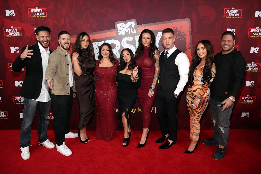 Angelina Pivarnick and Ronnie Ortiz-Magro (far left) were reportedly 'blindsided' after not receiving an invite to Farley's wedding (Getty Images for MTV)