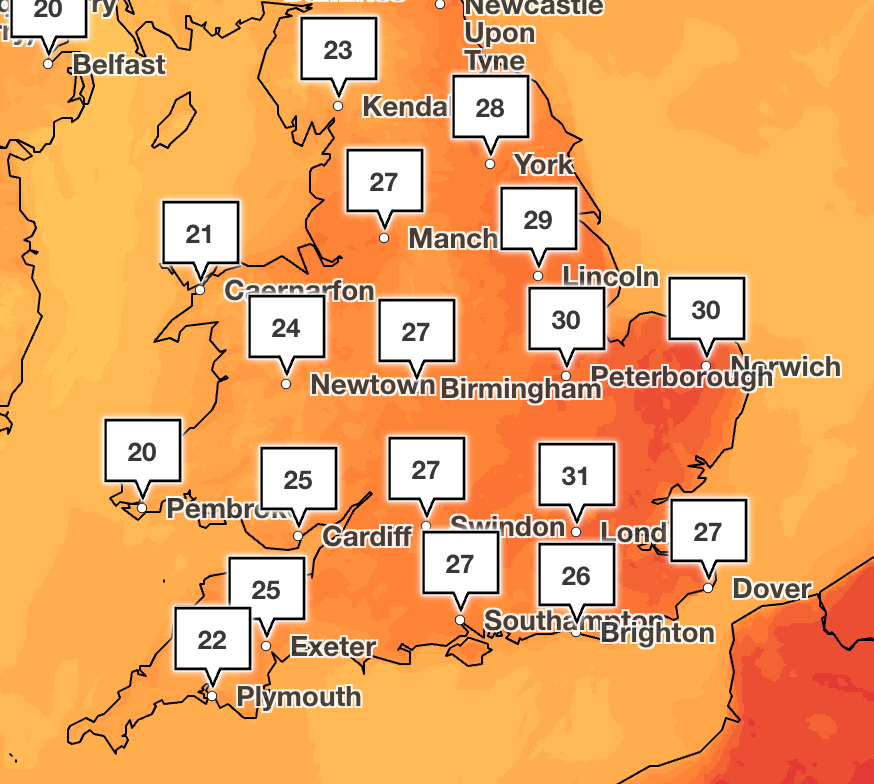 Image from: Europe heatwave - live: UK weather warning extended as continent gripped by deadly temperatures