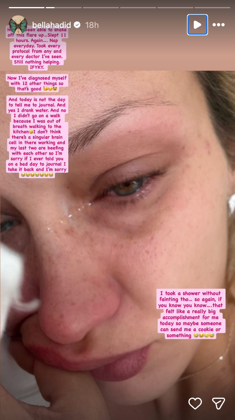 Bella Hadid was diagnosed with Lyme disease in 2012 (Bella Hadid/Instagram)