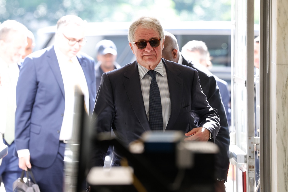 Former CEO of Apollo Global Management Leon Black arrives to testify at a closed-door interview with the House Oversight Committee on Capitol Hill on June 26, 2026 in Washington, DC (Getty)