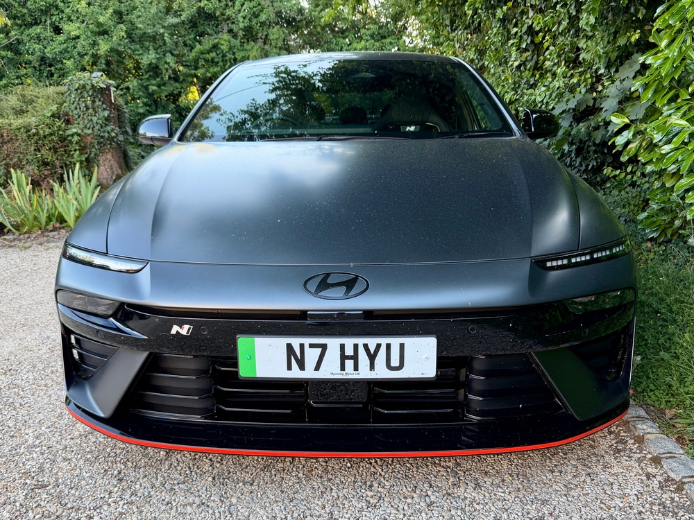 The latest changes to the Hyundai Ioniq 6 look makes the N version look even sportier from the front (Steve Fowler)