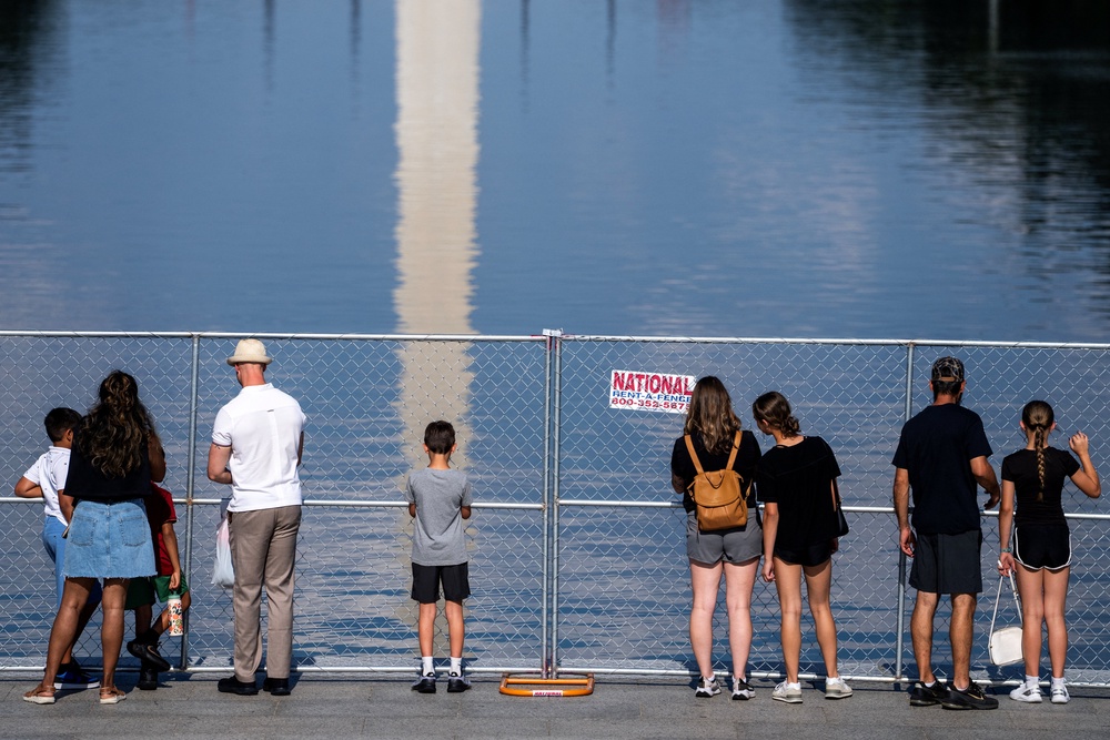 It comes as Trump’s $14 million project, which was supposed to be completed in time for the nation’s 250th birthday celebrations, has run into major problems in recent weeks (Reuters)