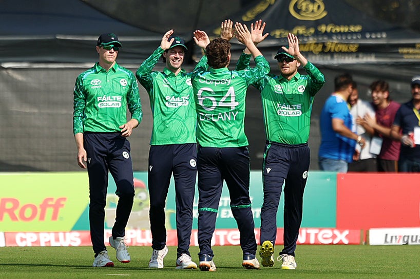 Tim Tector, right, took two catches as India fell short (Liam McBurney/PA) (PA Wire)