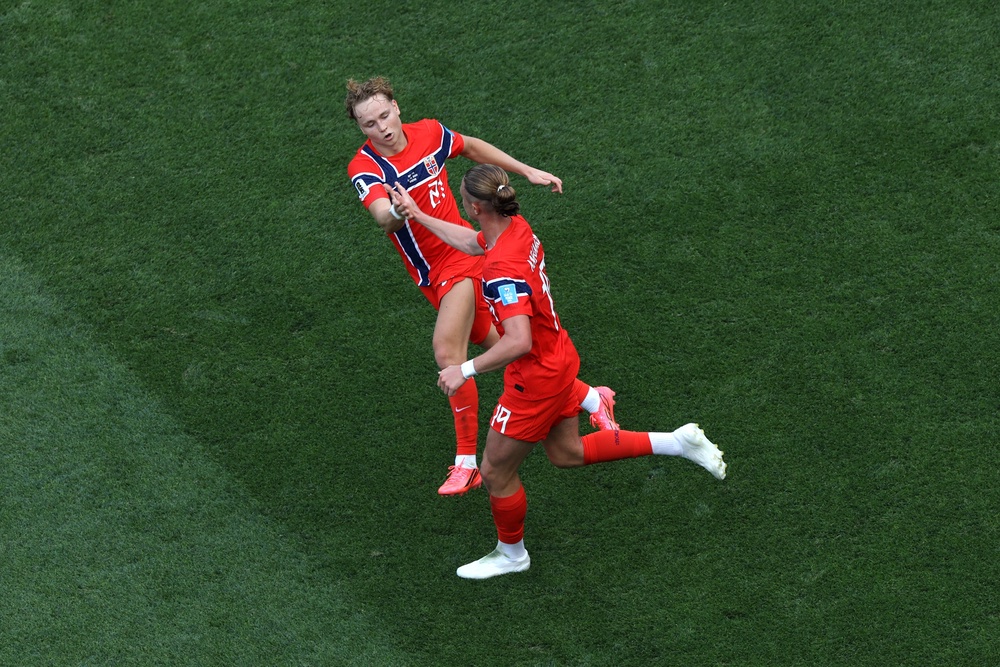 Thelo Aasgaard of Norway celebrates with Andreas Schjelderup (Getty)