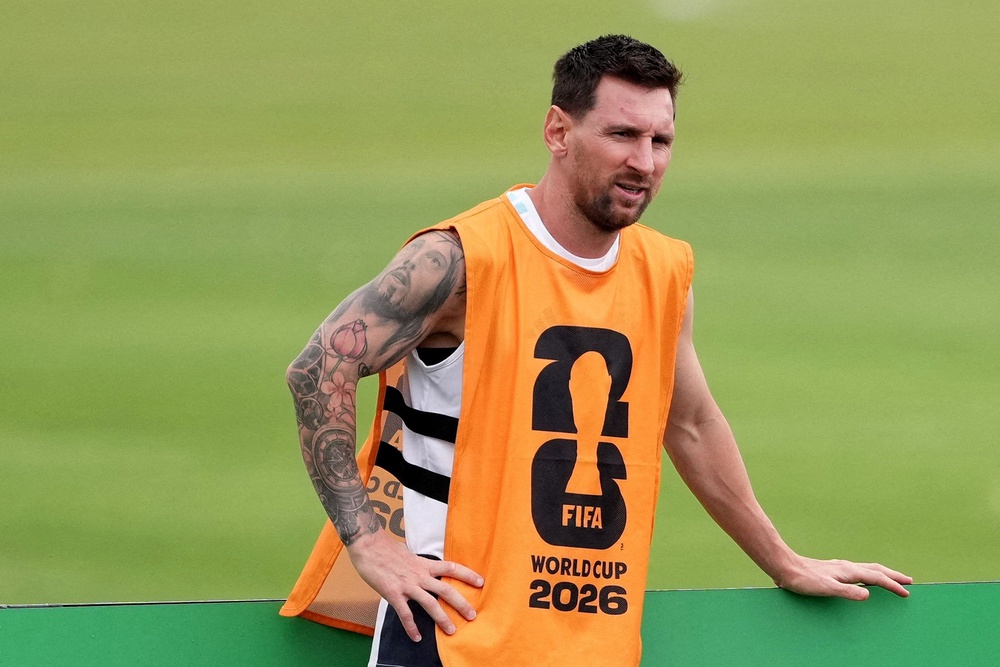 Argentina's Lionel Messi during training (Reuters)