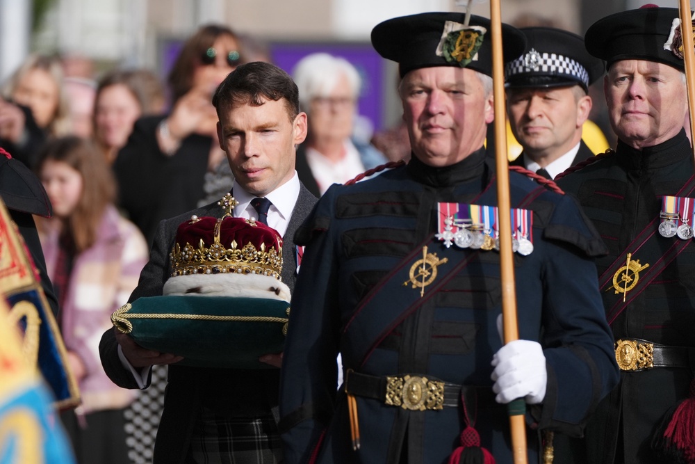 The Crown of Scotland will be escorted from Edinburgh Castle to Holyrood for the ceremony (Andrew Milligan/PA) (PA Archive)