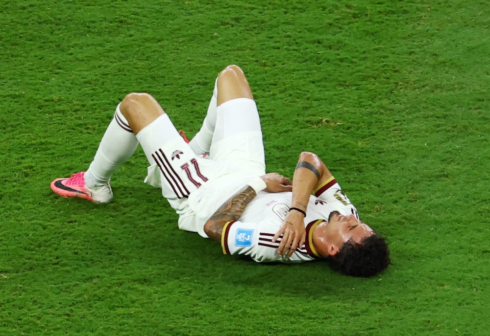 Yeremy Pino suffered a collarbone injury against Uruguay (Reuters)
