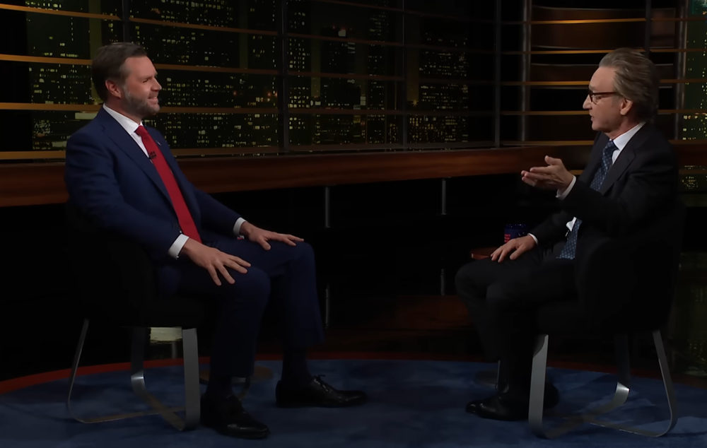Bill Maher confronted JD Vance over Trump's election fraud claims (HBO)