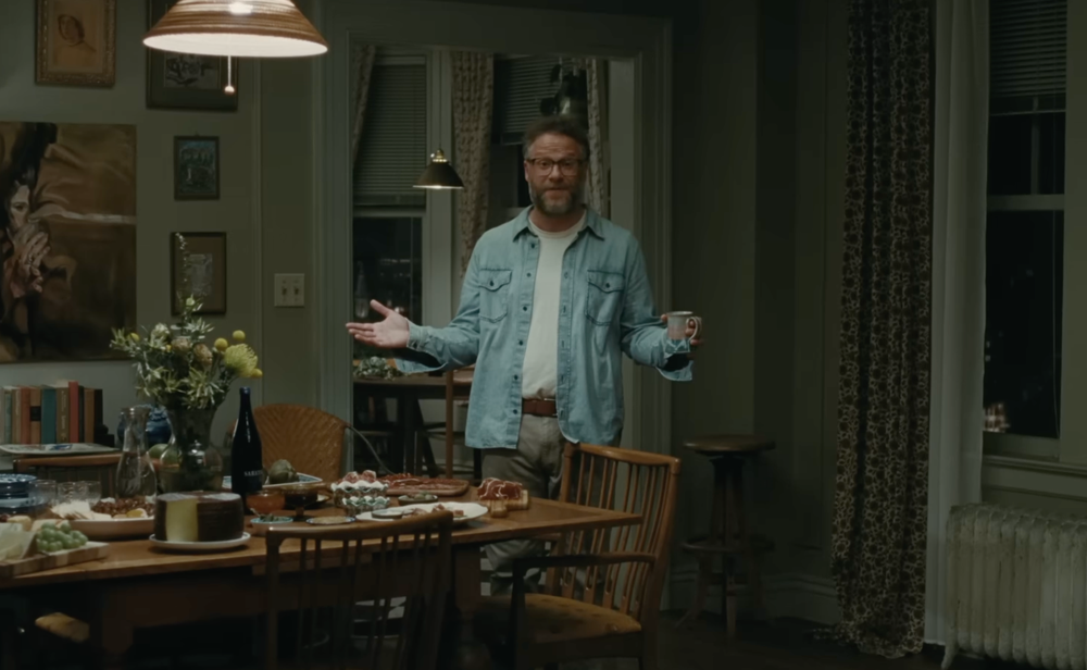 Seth Rogen plays music teacher Joe, who is unhappy in his marriage, in ‘The Invite’ (A24)