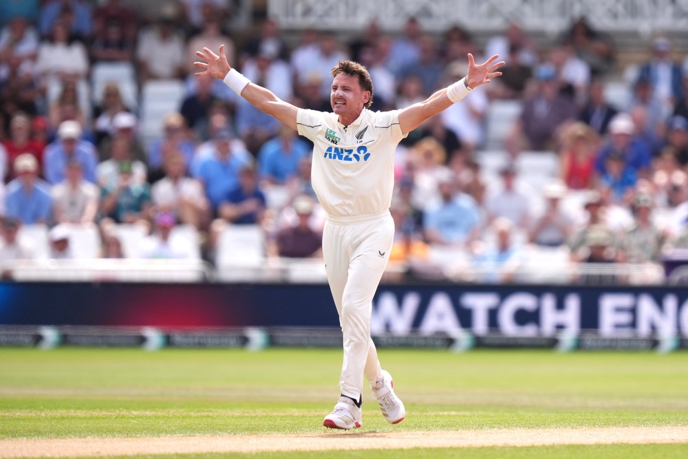Nathan Smith celebrates the wicket of Joe Root (Mike Egerton/PA) (PA Wire)