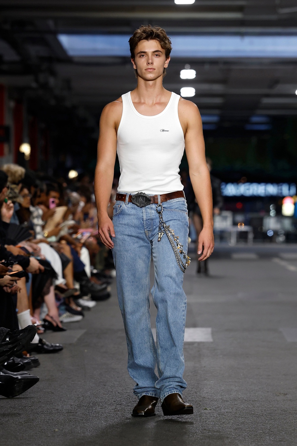 Jayden James Federline walking in the Vetements Spring/Summer 2027 show at Paris Fashion Week (Getty)