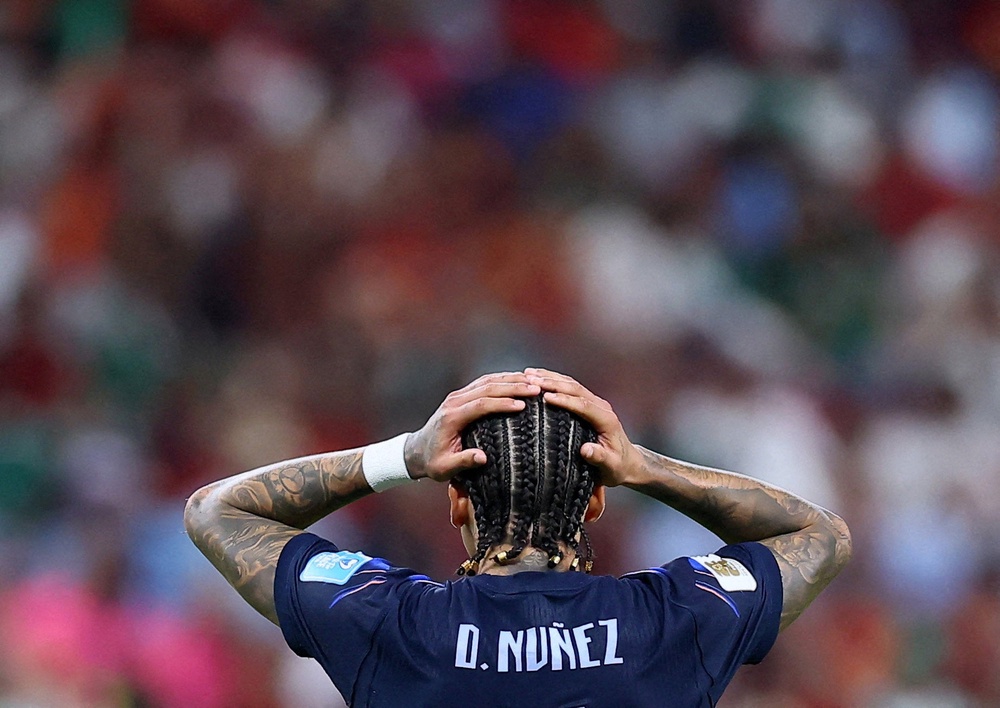 Uruguay's Darwin Nunez reacts against Spain (Reuters)