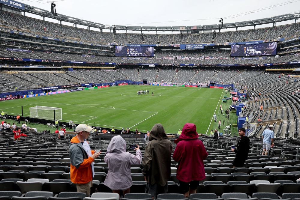 Fans arrive before the Group L match between Panama and England in New Jersey (Getty)