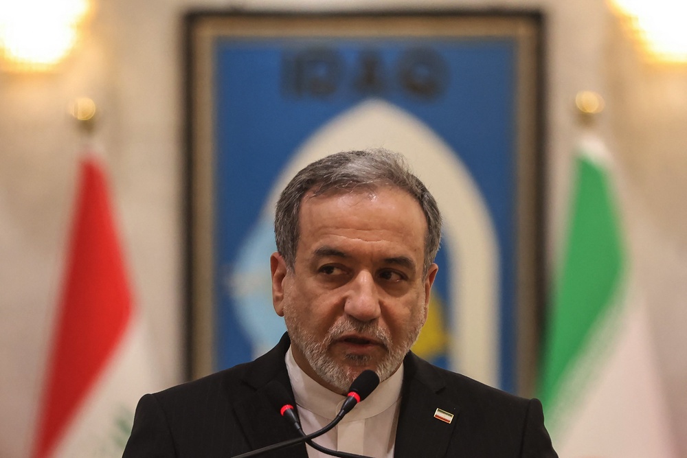 Iranian Foreign Minister Abbas Araghchi speaks during a joint press conference with his Iraqi counterpart (AFP/Getty)