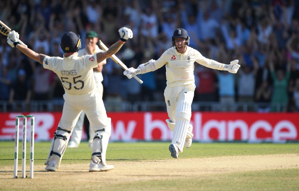 Stokes’s remarkable last-wicket stand of 76 with Jack Leach in the 2019 Ashes will live on forever (Getty Images)
