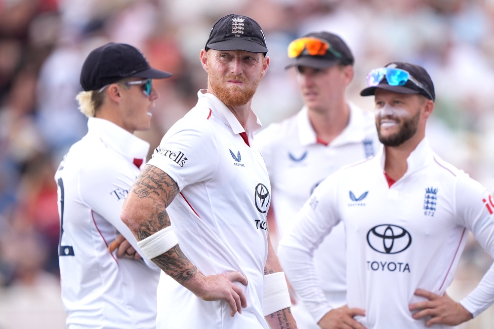 Can Ben Stokes (centre) guide his team to a positive result in the decisive third Test against New Zealand at Trent Bridge? (Joe Giddens/PA) (PA Wire)