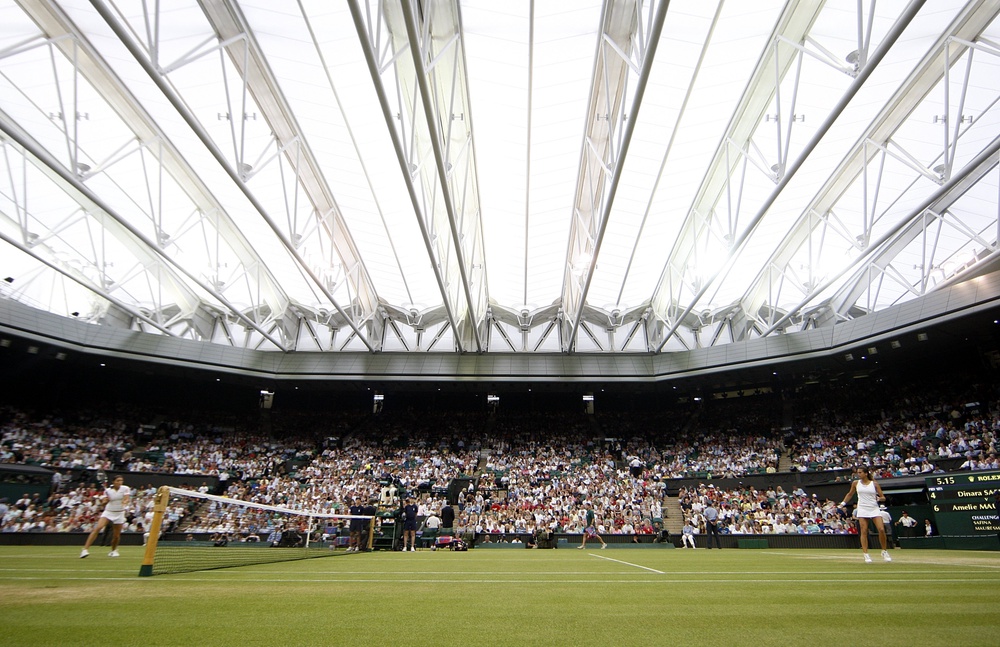 The new roof on Centre Court at Wimbledon was used for the first time during a match at the tournament on June 29 in 2009 (Sean Dempsey/PA) (PA Archive)
