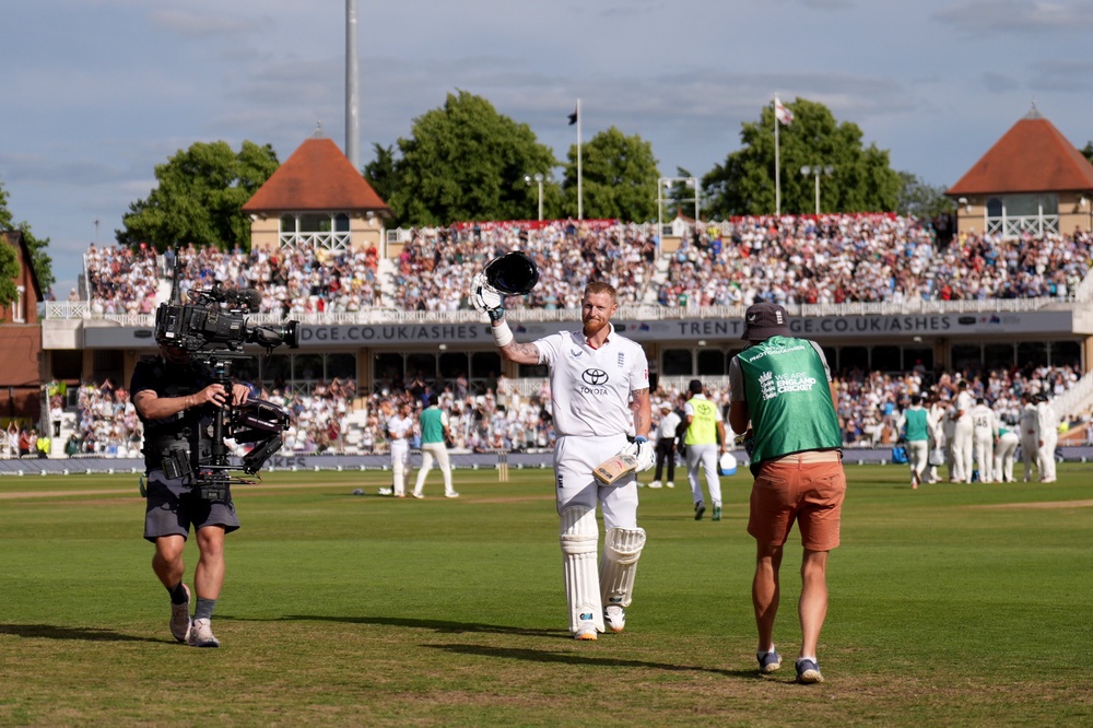 Stokes then came out to open the batting, smashing 30 before being applauded off the ground for the final time (Joe Giddens/PA) (PA Wire)