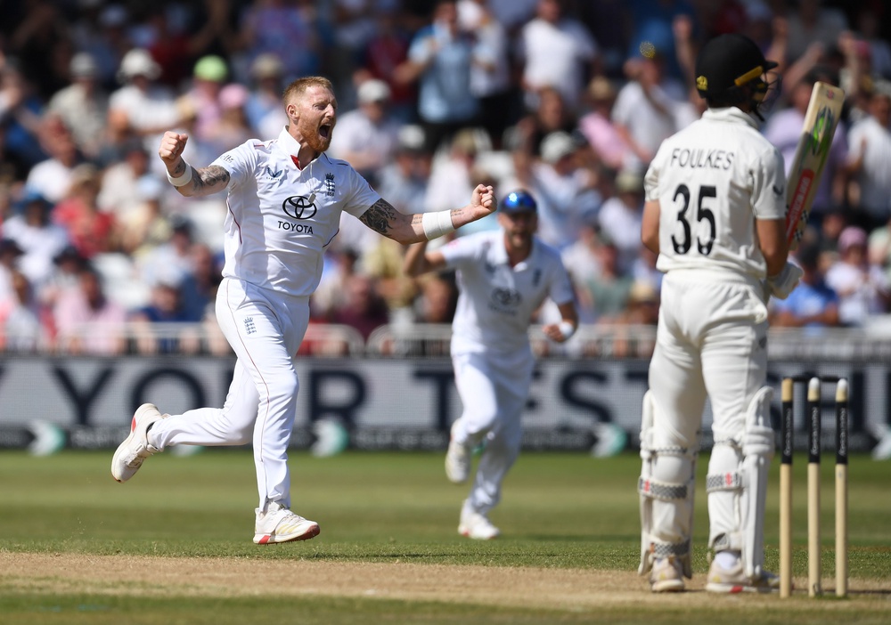 Ben Stokes' retirement was announced just as he took the wicket of Zak Foulkes (Getty)