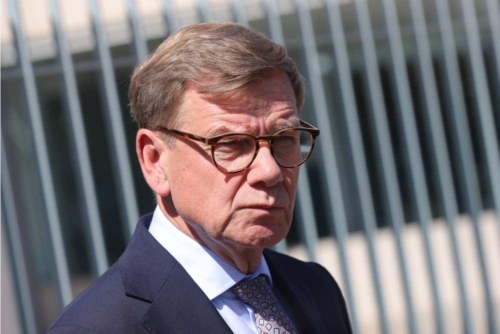 Foreign minister  Johann Wadephul  (CDU) gives a statement after the weekly federal government cabinet meeting in Berlin (Getty)