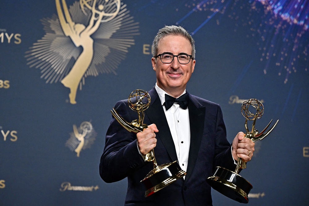 Oliver poked fun at the impending Paramount-Warner Bros. Discovery merger (AFP/Getty)