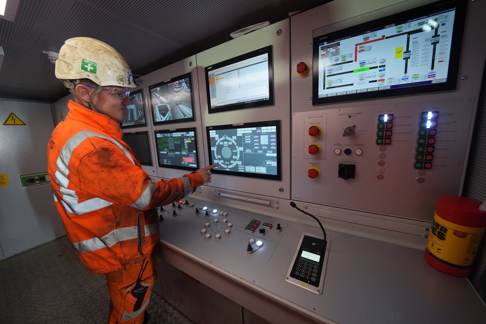 A view of the HS2 Tunnelling machine control room, ahead of a ceremony at the Atlas Road Tunnelling Office, (PA)