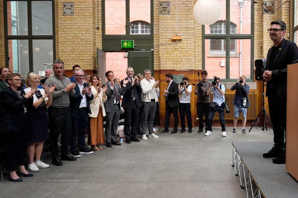 In the front row you had several regional mayors and Bev Craig, the leader of Manchester City Council (PA)