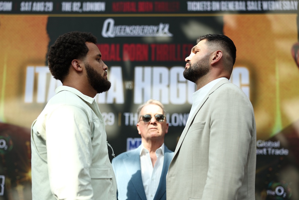 Moses Itauma (left) vs Filip Hrgovic would be a fitting vacant-title fight (Getty)