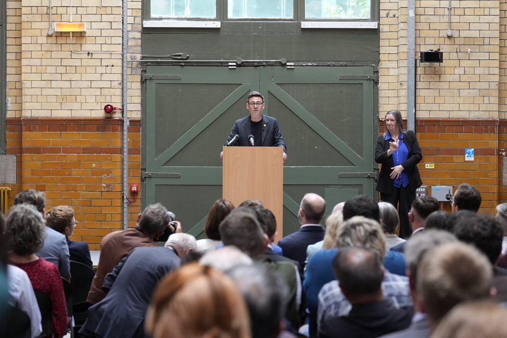 Andy Burnham used the People’s History Museum in Manchester as the venue for his major speech (Peter Byrne/PA) (PA Wire)