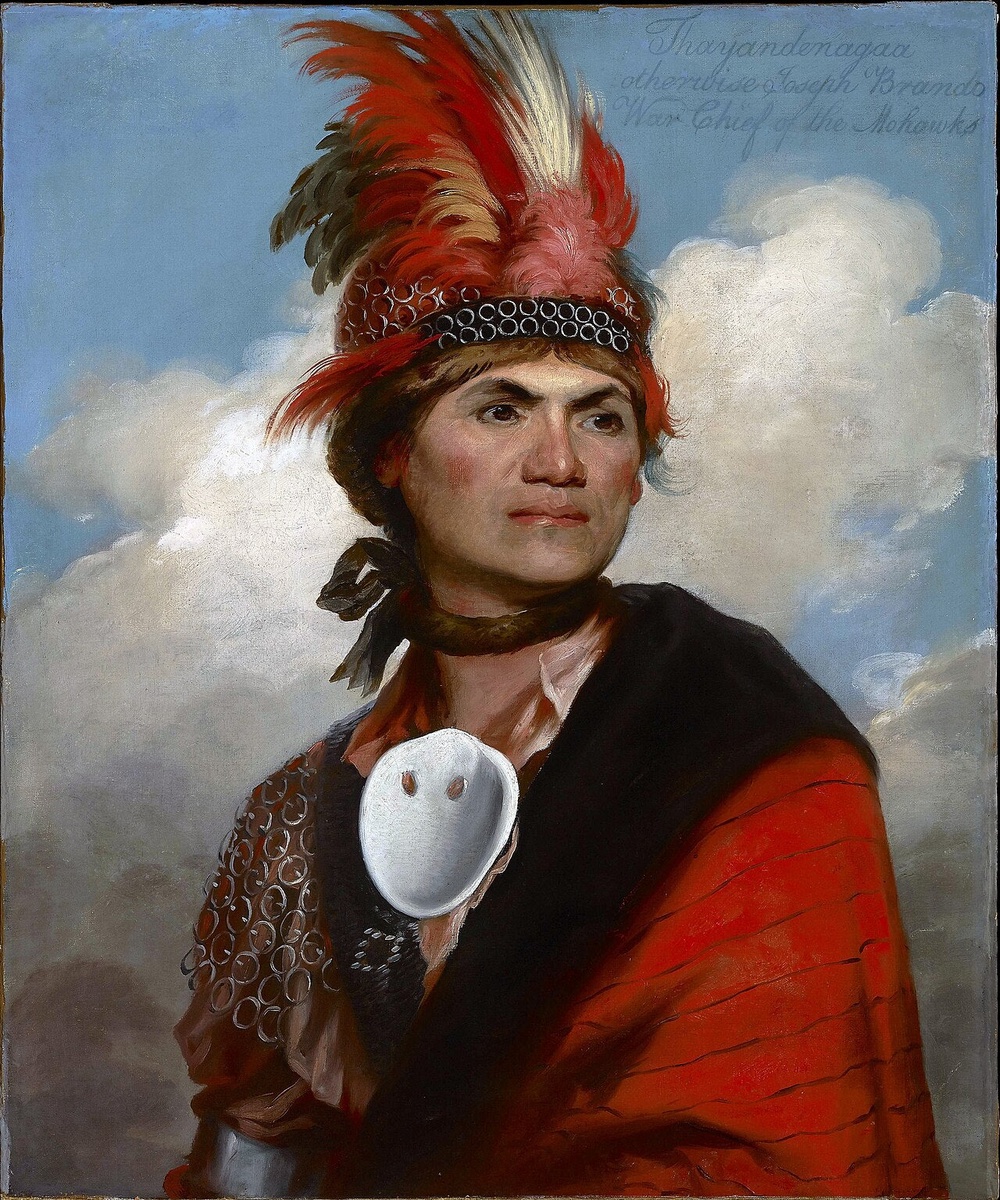 One of Britain’s key Native American allies, the war chief of the Mohawks, Thayandenagaa was given a ceremonial pipe-tomahawk, now on display at the British Museum (Wikimedia Commons)