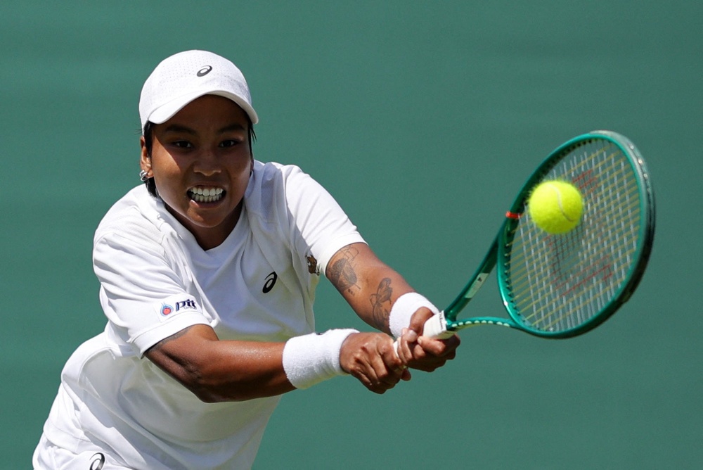 Thailand's Mananchaya Sawangkaew won on her Wimbledon debut (Reuters)