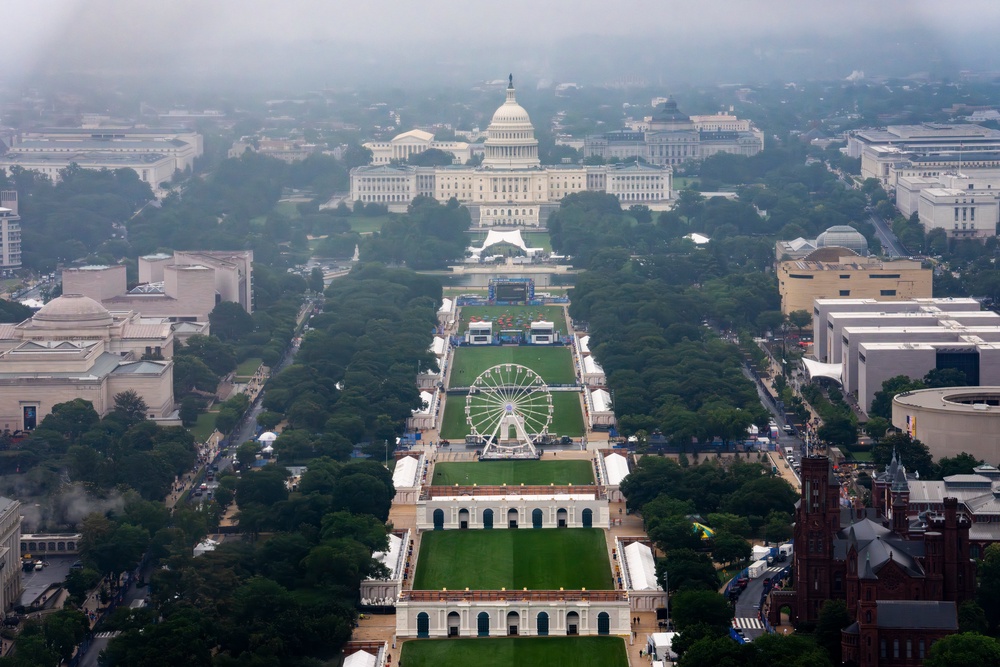 Freedom250’s 16-day Great American State Fair, which kicked off last week, failed to attract large crowds on the National Mall this weekend (Getty)