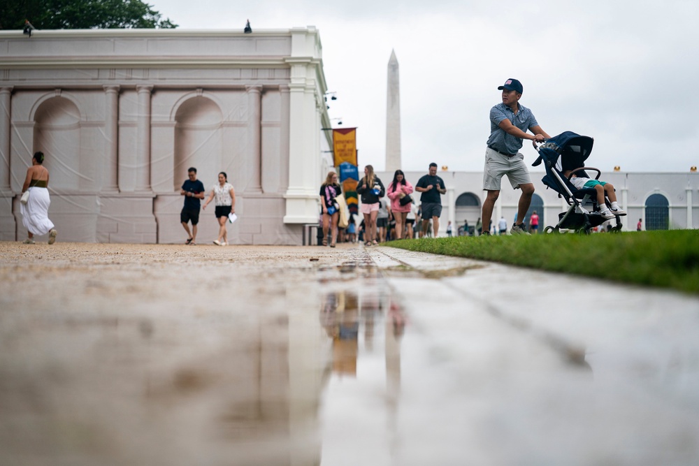 The event on the National Mall was hampered by poor weather (Getty)