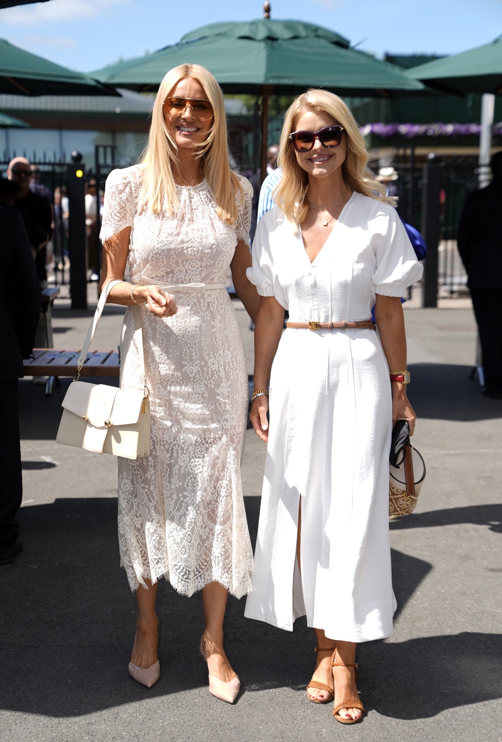 Tess Daly and Gayle Lawton on day one of Wimbledon (Andrew Matthews/PA) (PA Wire)