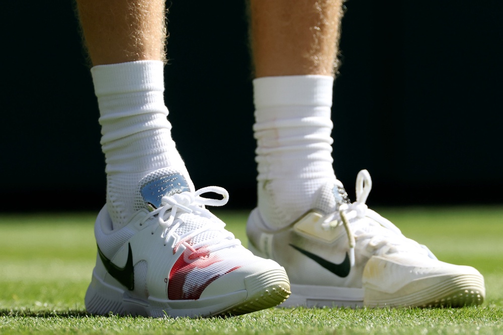 Jannik Sinner’s broken toe-nail bled through his shoe (Getty)