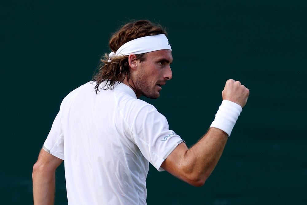 Stefanos Tsitsipas defeated Hugo Gaston and could play Novak Djokovic in round two (Getty)