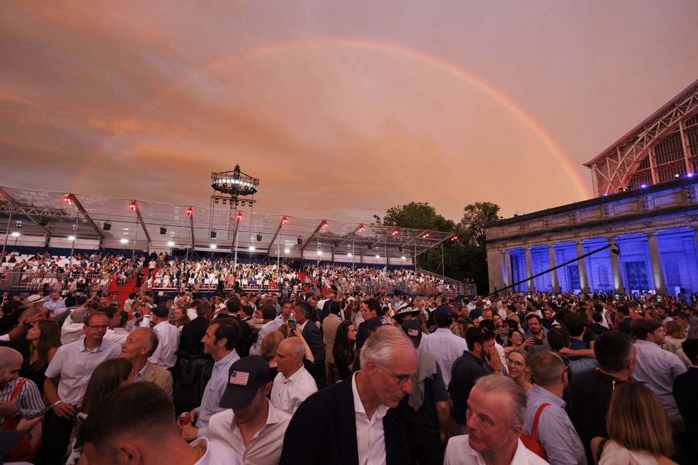 Thousands of people appeared to be in attendance at Sunday’s celebration in Brussels, Belgium, photos show (BELGA MAG/AFP via Getty Images)