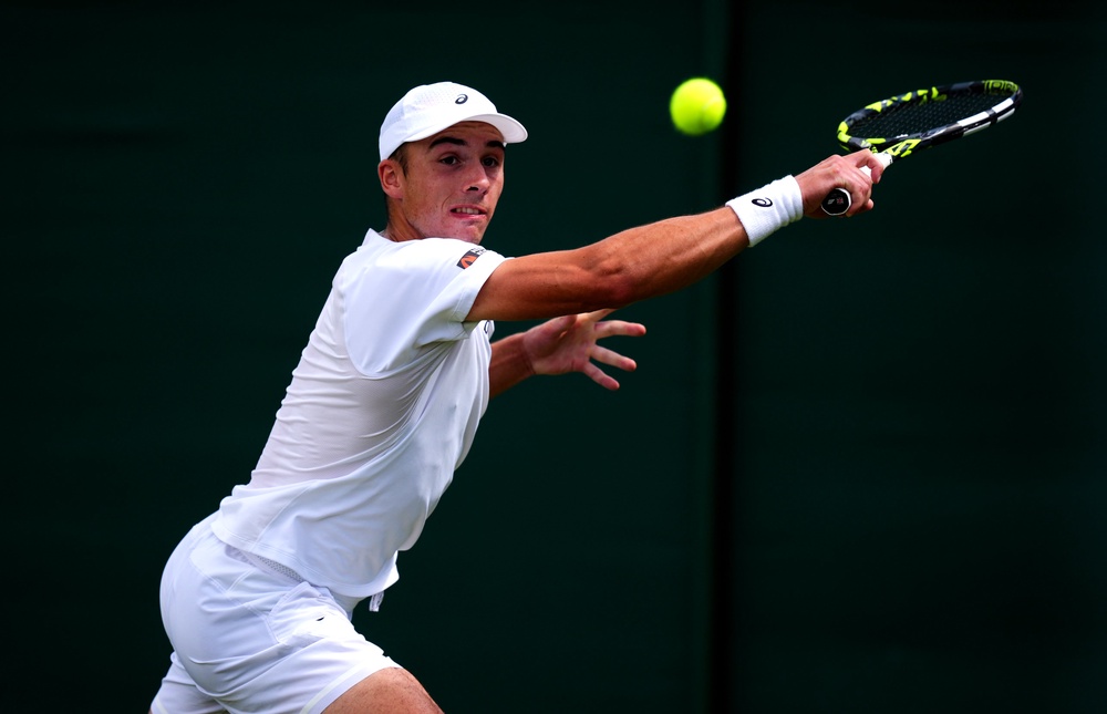 Oliver Tarvet fought hard but could not take his first-round match to a deciding set (PA)