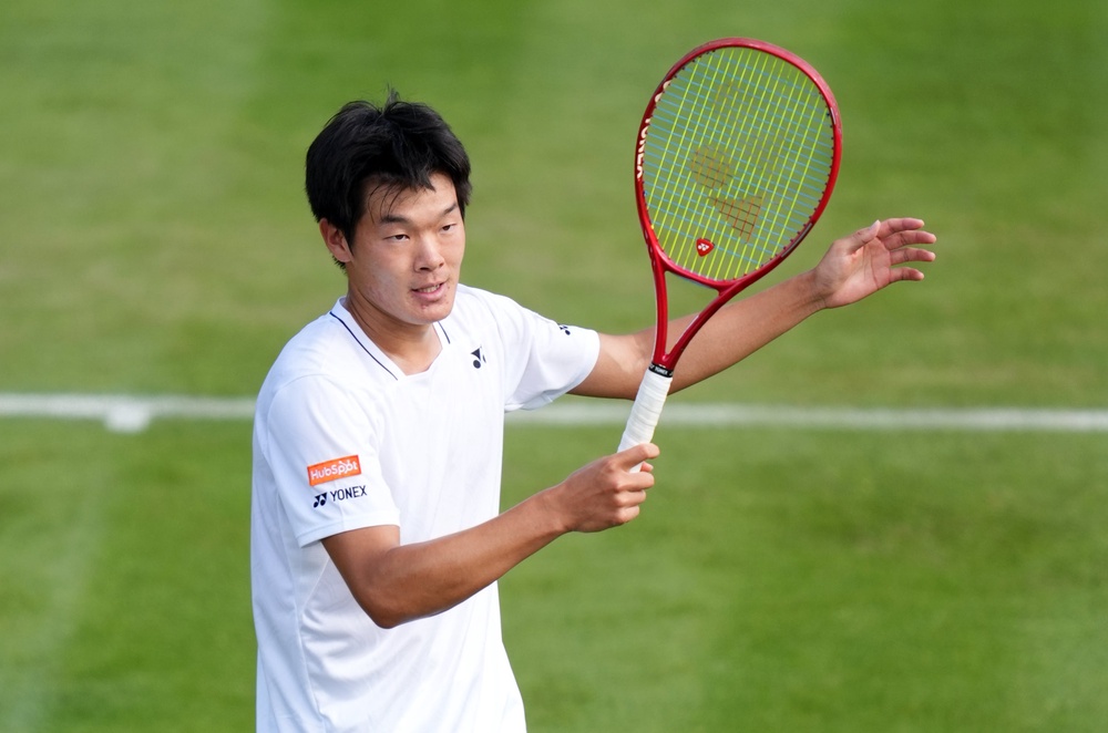 Michael Zheng celebrates his victory (Adam Davy/PA) (PA Wire)