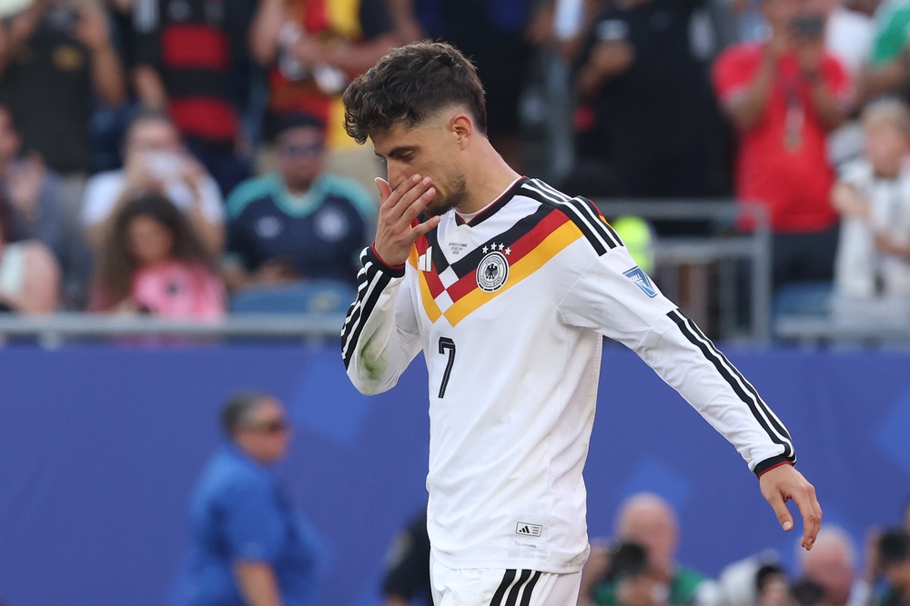 Kai Havertz reacts after his missed penalty (Getty)